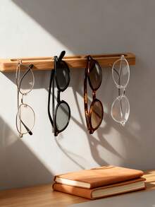 Wooden Decorative Eyeglass Holder, Perfect For Entryway, Elegant Eyeglass And Key Storage Rack, Modern Minimalist Wall-Mounted Organizer, Multi-Functional Storage Organizer, Suitable For Home, School, Office And Dormitory Home Decor - Multicolor - View 3