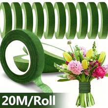 Handmade Floral Glue DIY Green Tape Flower Paper Artificial Flower Plant Wrapping Flower Stem Tape - Light Green [Floral Tape 2/Roll] - View 1