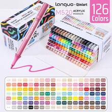 Languo 72/126 Colors Soft Tip Acrylic Marker Set, 0.7-5mm Variable Line Width, Double-Layer Transparent Barrel, Ready To Use Without Shaking Or Pressing, High Coverage Non-Bleeding, Waterproof After Drying, Suitable For Paper, Canvas, Stone, Glass, Wood, Fabric And Other Materials DIY Hand-Drawn Creation, Exquisite Gift Box Painting Set - Multicolor - View 12