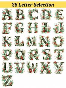 Custom Christmas Monogram Letter Stickers, Personalized Name Round Gift Labels, Holly Berry Alphabet Holiday Sticker Tags, Custom Gift Wrapping Decor, Gift For Family Friends - Multicolor - View 4