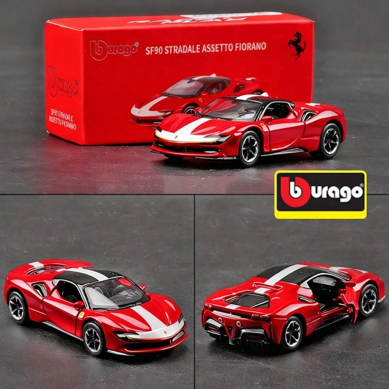 Burago 1:64 比例合金壓鑄車模 SF90 Stradale-紅色,創意口袋車模玩具、人偶與禮品 - SF90 Stradale-Red - 查看 1