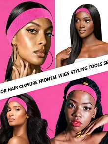 10/5/1pc Rose Butterfly Leopard Print Headband Wig Fixing Band, Adjustable Elastic Multi-Functional Headband With Hook-And-Loop, Suitable For Daily Outings, Sports, Home Use - Multicolor - View 3