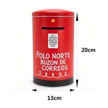 BUZÓN NAVIDAD Metal 13X20CM - Adorno Decorativo Polo Norte Rojo con Detalles Blancos y Dorados para Cartas de Papá Noel - Tipo de Estilo default - Ver 3