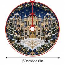 1件深藍星空城堡胡桃鉗圖案聖誕樹裙，優雅配色節日裝飾，5種尺寸，適合男女作為節日禮物，居家與派對聖誕裝飾首選 - 深藍星空城堡胡桃夾子 - 查看 12