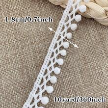 2/5/10Yard 1.8cm Black White Hollow Water Soluble Lace Trim, Polyester Lace Ribbon For Dress Sewing DIY Clothing Decoration - Polka Dot Ribbon With Tassels - View 2