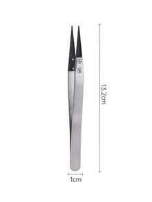 ESD-259A Precision Anti-Static Tweezers, Stainless Steel & Carbon Fiber ESD Tweezers, Suitable For Electronics, Jewelry, Crafts, Soldering And Precision Repair Tools - Silver - View 11