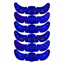 6 Sheets Glow In The Dark Freckle Face Stickers - UV Blacklight Fluorescent Witch Hat Bat Spider Web Temporary Tattoos , Festival, Halloween Party Makeup - Multicolor - View 4