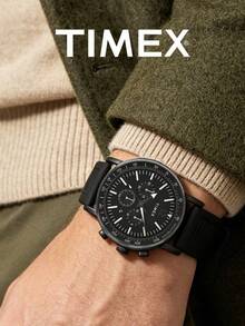 Timex Men's All Black Chronograph Watch With 3 Sub-Dials, Date Display, Tachymeter, Quartz Movement, Textured Silicone Strap, Street Racing Party, Gift For Husband And Friend - Black - View 3