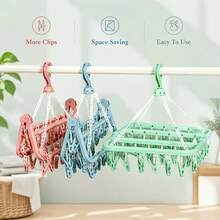 Giá phơi tất và đồ lót xoay 360° bằng nhựa kiểu ngẫu nhiên - Móc treo quần áo bền cho gia đình, phòng tắm, phòng ngủ, tủ quần áo hoặc ký túc xá, phụ kiện phòng giặt, giá phơi, kẹp quần áo - Nhiều màu - Xem 5