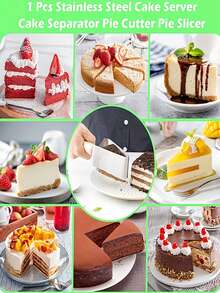 1pc Stainless Steel Cake Slicer And Divider, Triangular Dessert Server And Cake Transfer Tool, Suitable For Cakes, Cheesecakes, Pies, Pizzas And Pastries, Party, Dessert Table And Home Baking Serving Utensils - View 11