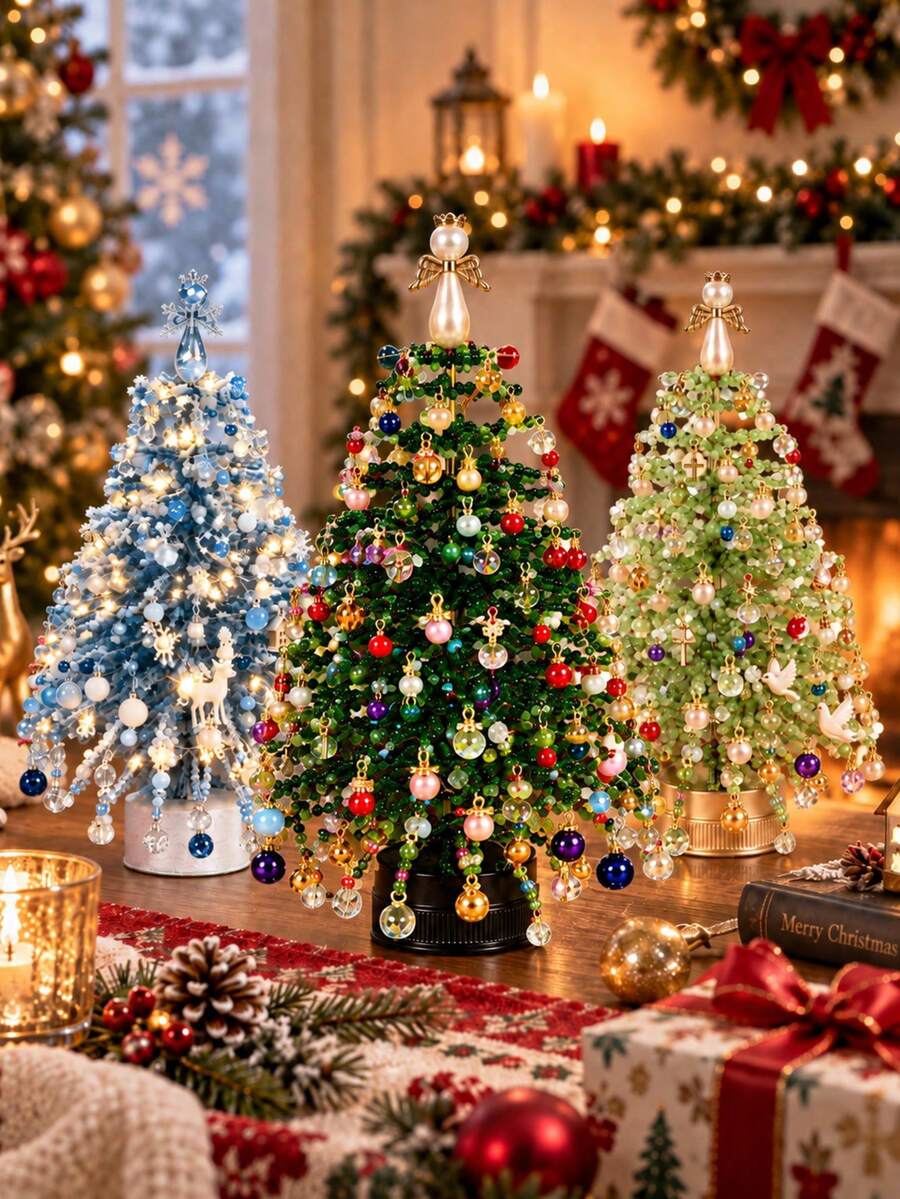 DIY Christmas Tree Jewelry Making Kit, Charms Supplies With Beads, Pendants & Craft Decor For Bracelet Making, Keychain Making Supplies - Charms - View 1