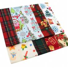10pcs Vintage Snowy Santa Plaid Christmas Fabric Strips For Patchwork Sewing, Suitable For Christmas Decor Blankets, Table Runners, Handbags, Edging And Coasters - Multiple Styles - View 7