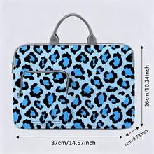 4-Color Leopard Print Laptop Bag/Storage Bag - Made Of Soft Fabric, Compatible With Various Laptop And Tablet Devices, Equipped With Outer Zipper Pocket And Fixed Handle, Large Capacity Storage, Balancing Protection And Portability, Suitable For Work, Study And Travel, Essential For Daily Commute - Grey - View 12
