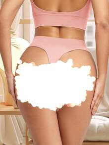 3pcs Plus Size Women's Thong Panties, Comfortable Elastic Breathable Seamless Underwear, Skin-Friendly Sports Panties, Simple Solid Color, Suitable For Daily Wear - Multicolor - View 9