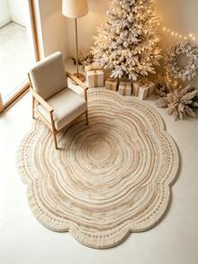 1pc INS Style Wavy Cloud Striped Irregular Shaped Decorative Carpet, Aesthetic Velvet Comfortable Fluffy Rug, Weight Approx. 850g/㎡, Easy To Clean, Doesn't Get Stuck In Doors, Stains Easy To Wipe, Daily Spills Easy To Clean, Dirt-Resistant, Machine Washable, Multiple Size Options - Perfect For Home Decor, Small Rug, Living Room, Bedroom, Kitchen, Dining Room, Bedside, Bathroom, Study, Entryway, Suitable For All Seasons, Holiday Decoration Gift! - Multicolor - View 5