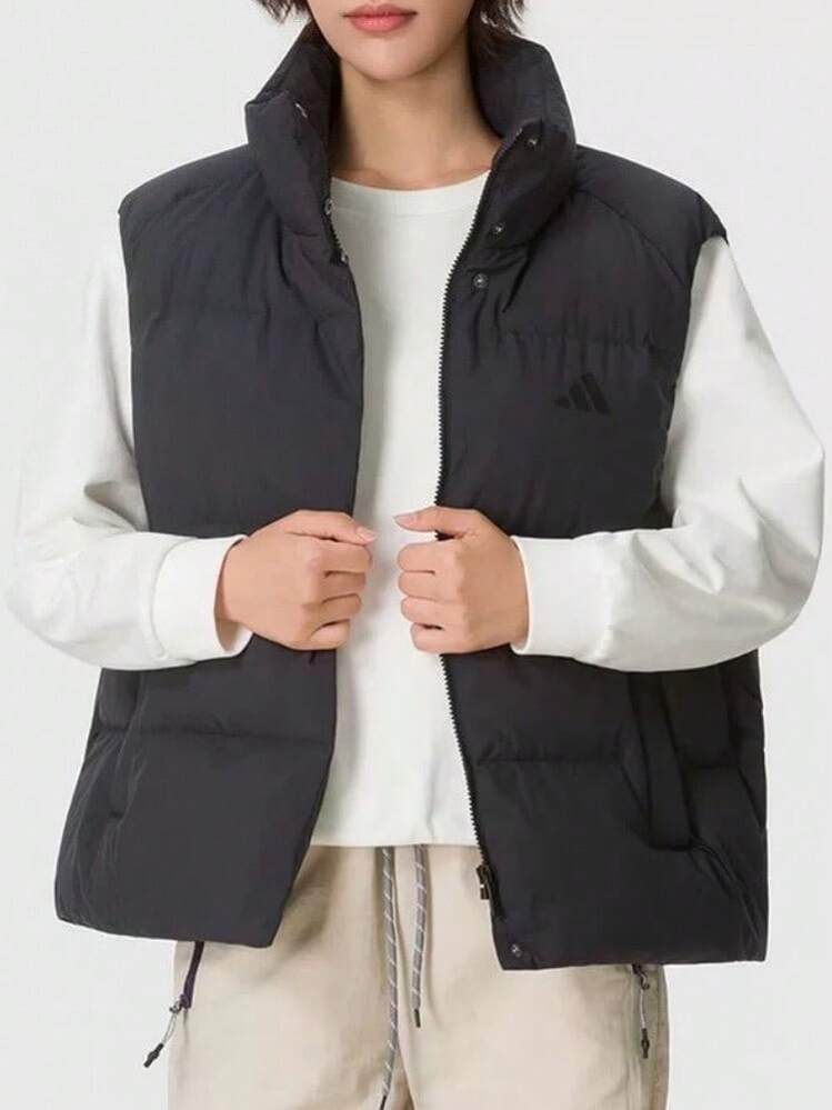 Rompi Bulu Angsa Hitam Tahan Angin, Hangat, dan Anti Air dengan Resleting dari adidas untuk Wanita - Hitam - View 1