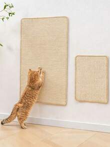 Sisal Cat Scratching Pad Wall-Mounted Cat Scratching Board, Furniture Protection Anti-Scratch Board, Suitable For Indoor Cat Claw Sharpening, Rectangular Pet Interactive Toy Mat, Sofa Corner Protector, Indoor Kitten Pet Supplies - 30 X 40 cm - View 1