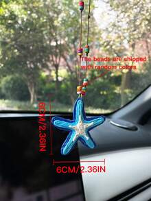 Creative Starfish Car Rearview Mirror Hanging Decoration Car Interior Hanging Ornament - A - View 9