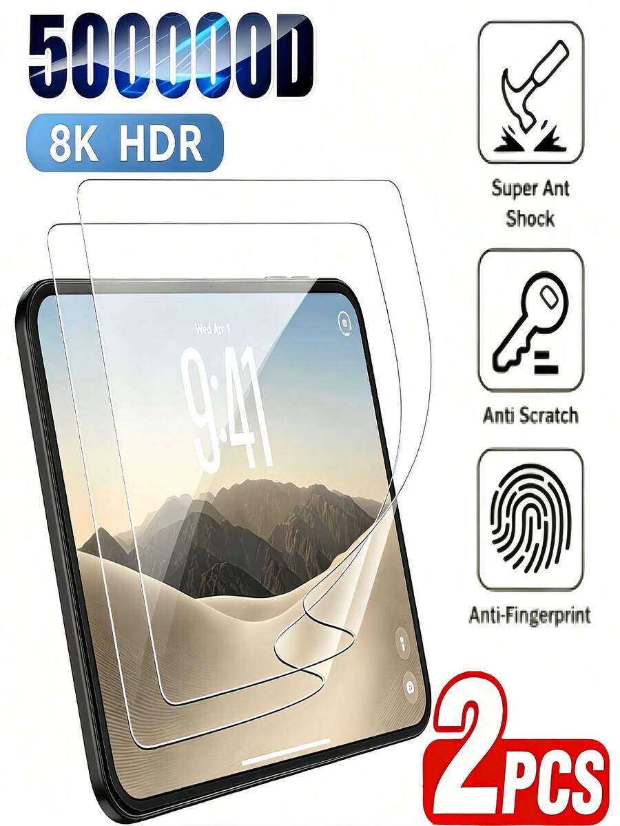2pcs High Definition Hydrogel Film Compatible With IPhone Duo Anti-Fingerprint, Anti-Scratch, Case Friendly, Anti-Fingerprint, Bubble-Free, Not Glass, Internal Hydrogel Film - Clear - View 1