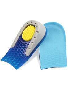 QKC 1 Pair Anti-Slip Silicone Height-Increasing Half Insoles, Shock-Absorbing Pressure-Relieving Half-Size Shoe Pads, Suitable For Sports, Casual Shoes Inner Heel Height-Increasing Pads - Blue - View 5