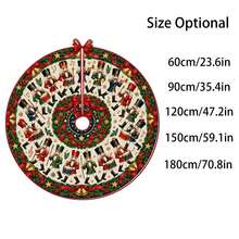 1pc Nutcracker Band Performance Pattern Christmas Tree Skirt, Elegant Color Holiday Decor, 5 Sizes, Unisex Holiday Gift, Suitable For Home And Party Christmas Home Decoration - Nutcracker Band Performance - View 3