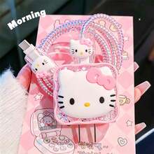 SANRIO 1Set Hello Kitty Charger And Cable Case, Cute Pink Protective Cover Compatible With Iphone 18W/20W Adapter, Data Cable Protection, Durable And Stylish, Mobile Phone Data Cable Protection Data Cable Accessory Storage Protection Cover, Party Small Gift, Suitable For Hello Kitty Lovers, Perfect Birthday, Holiday, Party, Halloween, Christmas, New Year Gift For Family And Friends - Multicolor - View 4