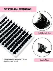 10 Rows Dense Eyelashes, Large Capacity Eyelash Box, Curly Clustered Eyelash Extensions, Stunning Charming Effect, Thick Eyelash Clusters, Suitable For Beginners, Create Voluminous Curly Charming Eyelashes - D - View 2
