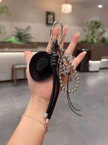 Yogodlns Lucky Cowboy Hat Keychain Pendant, Handmade Braided Rope & Faux Leather Charm, Car Key Bag Accessory, Decorative Design Key Ring - Multicolor - View 4