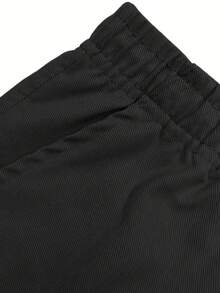 1件裝男士黑色寬鬆直筒工裝褲，經典街頭風必備，側邊大口袋，適合運動戶外工作服、度假與日常街頭穿搭、跑步、健身，完美禮物選擇！ - 黑色 - 查看 3