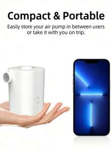 Pompa Udara Elektrik Mini Portabel, Untuk Mengisi dan Mengempiskan Kantung Penyimpanan Vakum, Cocok untuk Kasur Angin, Sofa Angin, Cincin Renang, Pelampung Kolam Renang, dll., Mendukung Penggunaan Isi Ulang - Kabel - View 2