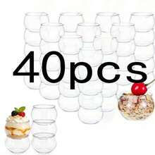 80/60/40/30/20/10/1 Delicate Spherical Dessert Containers, Soft Curved Design With Minimalist Elegant Style, Stackable Design For Easy Storage, Suitable For Pudding, Fresh Fruit Desserts, Perfect For Luxury Home Parties, Themed Dessert Tables, Family Gatherings, Fully Presenting Dessert Texture And Enhancing Overall Tabletop Aesthetic - Clear - View 16