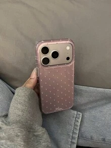 Ins Style Light Pink Polka Dot Phone Case Compatible With Apple 18 Pro Max, 17 New Model, 16 Pro, 17 Pro Max, Full Coverage Anti-Drop Protective Cover, 15 Sweet Girl Style - Multicolor - View 3