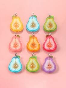 20pcs Acrylic Colorful Faux Fruit Slices Star Apple Apple Charms, Jewelry Accessories DIY Phone Chain Keychain Pendant - 20pcs - View 4