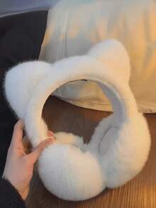 Cute Cat Ear Faux Fur Foldable Earmuffs, Women's Windproof Warm Winter Ear Protectors, Outdoor Cycling Daily Cold Weather Accessory - A - View 3