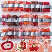 SMI Fine [Red Series] 2.6mm Mini Bead Set, Individually Packaged (25 Packs, 1,000 Beads Per Pack), Jewelry-Making Supplies, Christmas, Parties - Red Tones (Color F) - View 1