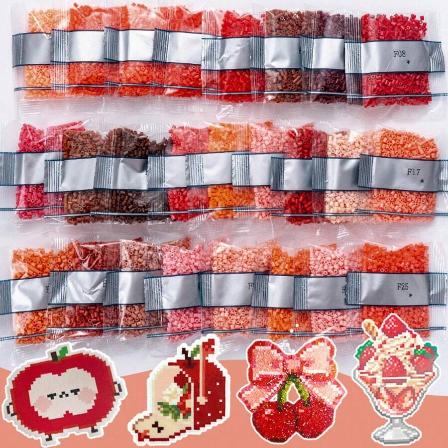 SMI Fine [Red Series] 2.6mm Mini Bead Set, Individually Packaged (25 Packs, 1,000 Beads Per Pack), Jewelry-Making Supplies, Christmas, Parties - Red Tones (Color F) - View 1
