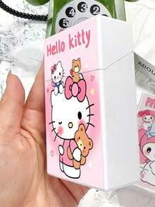 Sanrio Cute Character Pattern Cigarette Case, Lightweight Flip-Top Cigarette Box, Portable Tobacco Storage Box For Daily Use - Multicolor - View 10