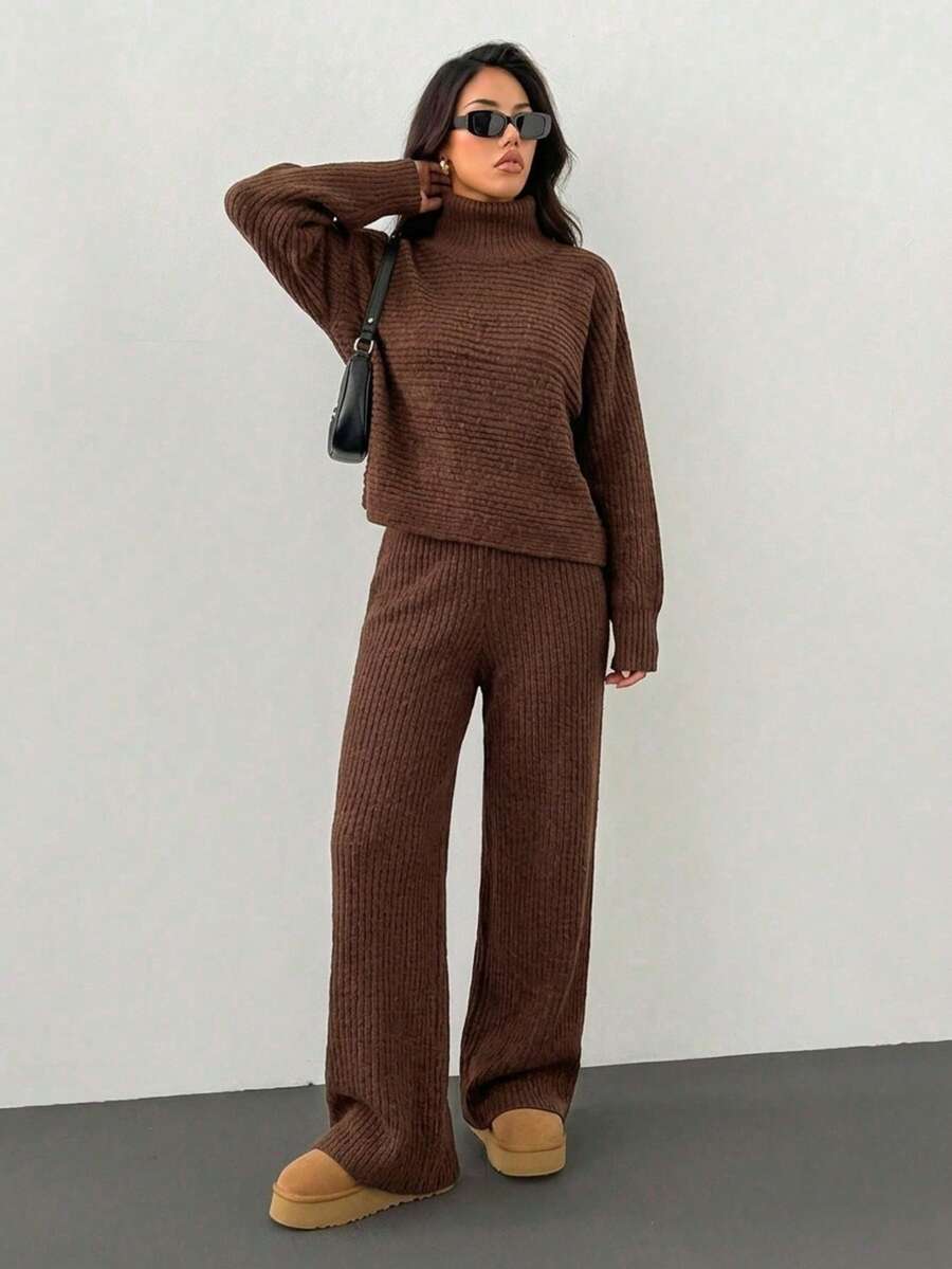 Women Sweater Co-Ords - Khaki - View 1