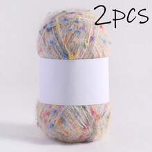 2pcs 100g Multi-Color Spotted Mohair Thick Yarn, 200m Suitable For DIY Knitting Dolls, Bags, Sweaters, Blankets Etc. 50g/Pc - LUGU - View 12