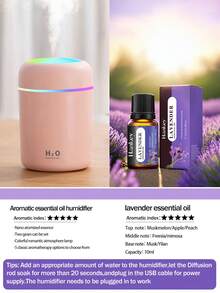 300ml Mini Colorful Car Aromatherapy Humidifier Set, USB Powered Dual Mode, 7-Color LED Light, Quiet Mist, Comes With 5 Essential Oils, Suitable For Car, Bedroom, Living Room, Office Desk, Requires Plug-In, Air Freshening And Hydrating Gift - A - View 21