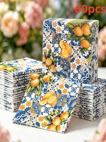 20pcs/40pcs/60pcs/80pcs/Lemon Party Napkins, Disposable Paper Napkins, Yellow Birthday Party Decoration Napkins, Suitable For Daily, Holiday, Summer Party, Wedding Table Decor And Scrapbooking - Multicolor - View 11