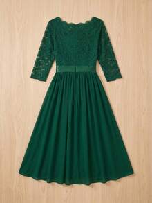 Women Midi Dresses - Dark Green - View 5