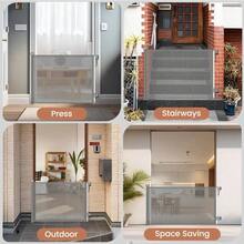 Puerta de  Retráctil para Bebés y Niños 86 x 180 cm, Barrera Protectora Ajustable para Escaleras, Puertas y Pasillos, Reja Infantil para el Hogar - Gris oscuro - Ver 4