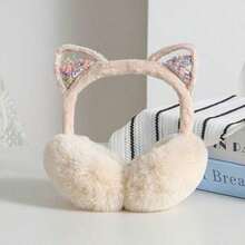 Cute Cat Ear Faux Fur Foldable Earmuffs, Women's Windproof Warm Winter Ear Covers, Outdoor Cycling Daily Cold Weather Accessory - Multicolor - View 9