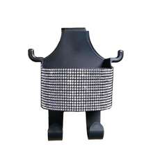 1pc New Rhinestone Multi-Function Car Seat Storage Cup Holder, 2-In-1 Integrated Hook Design, Made Of Durable ABS Material, Easy Installation, Can Hang And Store Miscellaneous Items, Place Water Cups, Convenient To Carry, Luxury Decoration, Practical Car Seat Back Storage Interior Accessory - Rhinestone Storage Cup Holder - View 9