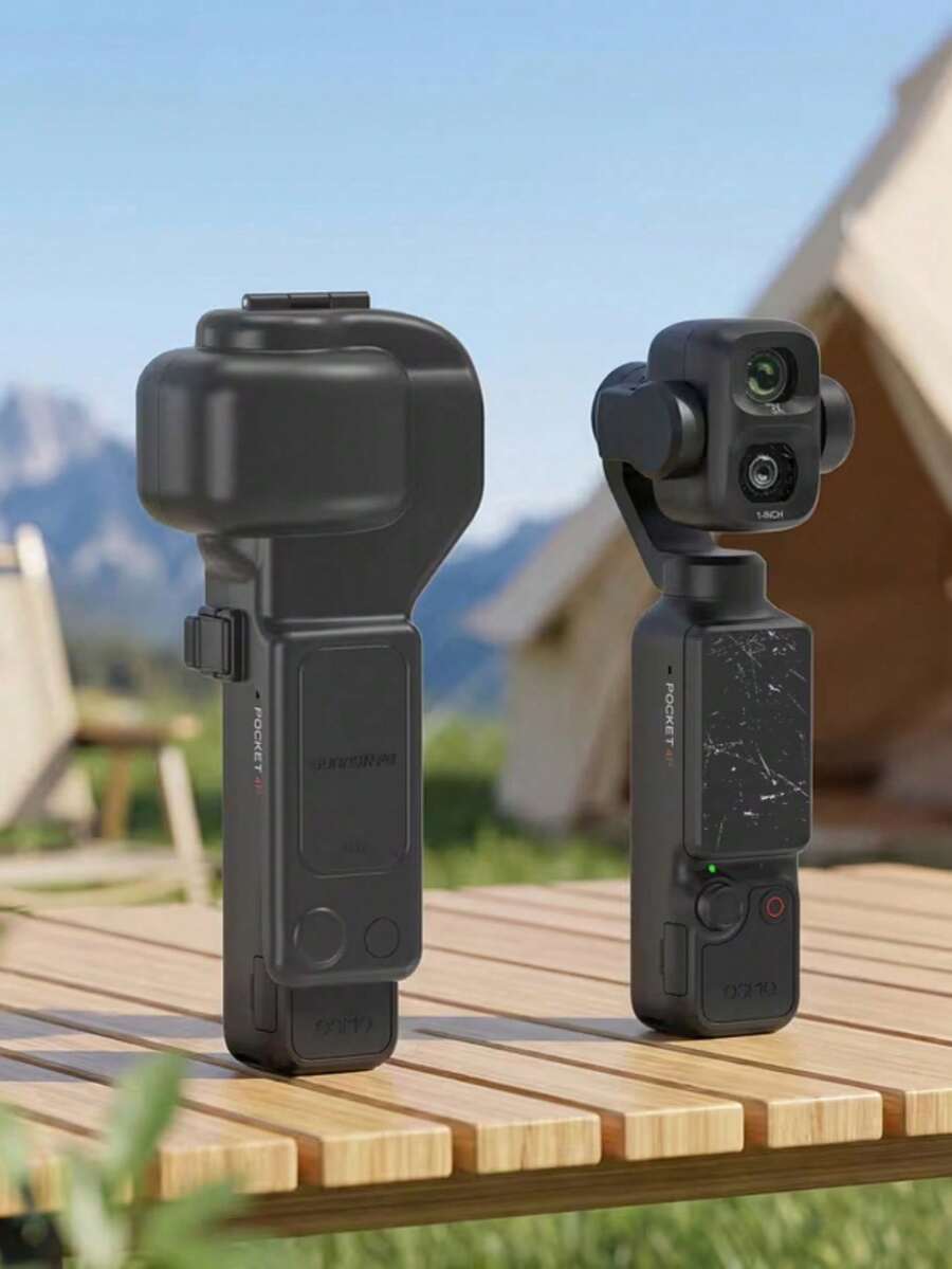 متوافق مع Osmo Pocket 4P واقي شاشة وعدسة شامل، إكسسوار غلاف صلب مقاوم للصدمات مع حبل ووسادة (غير متوافق مع Pocket 3 و Pocket 4) - مشاهدة 1