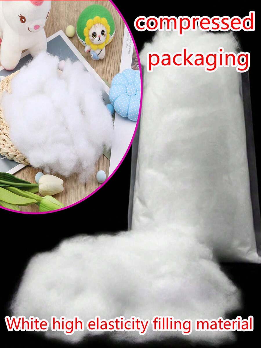 1件白色高彈性填充材料，高級聚酯纖維填充，高品質PP棉，絲棉，聚酯纖維填充，大容量，柔軟蓬鬆，高彈性枕芯材料，高級聚酯纖維填充，適用於枕頭高彈性毛絨填充，白色雪花裝飾 - 縫紉與編織用品，蓬鬆高彈性手工藝，蠟燭製作套件配件，動物娃娃填充，手工枕頭，保暖材料