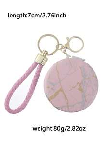 Fashionable Multi-Purpose Bag Hanging, High-Value Appearance Portable Keychain Flip Double-Sided Mirror, Portable Makeup Mirror, Travel Gift - Multicolor - View 7