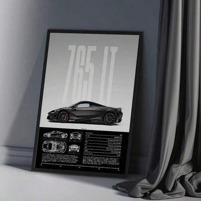 1pc Sports Car Poster 765LT Canvas Print, Vintage Wall Art, Modern Art Wall Painting, Suitable For Gift, Home And Dorm Decor, Bedroom Use, Unframed