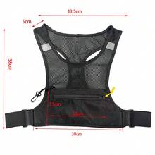 Reflective Running Chest Bag Breathable Mesh Sport Vest Lightweight With Phone Holder Anti-Drop Key Ring Perfect For Marathon, Cycling, Hiking, Night Running - Black - View 6